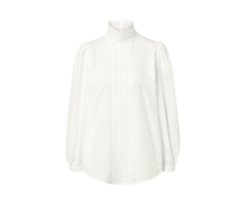 Tchibo - Bluse mit Lochstickerei - Damen - Gr. 40 - weiß