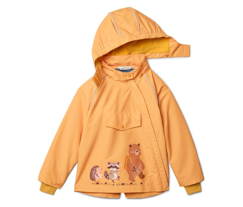Tchibo - Kinder-Thermo-Regenjacke mit Fleecefutter - Kinder - Gr. 98/104 - senfgelb/print