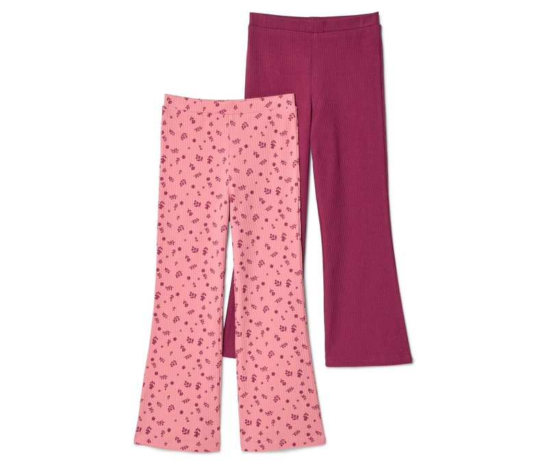 Tchibo - 2 Kinder-Rippleggings - Mädchen - Gr. 98/104 - dunkelrosa