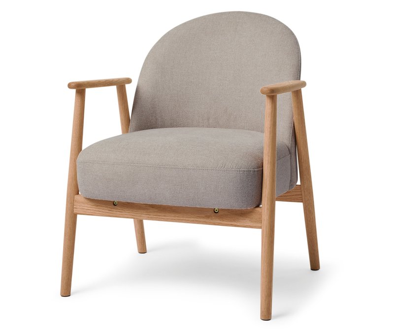 Tchibo - Sessel mit Armlehnen und Gestell aus Holz - 64x70x81cm - hellgrau -