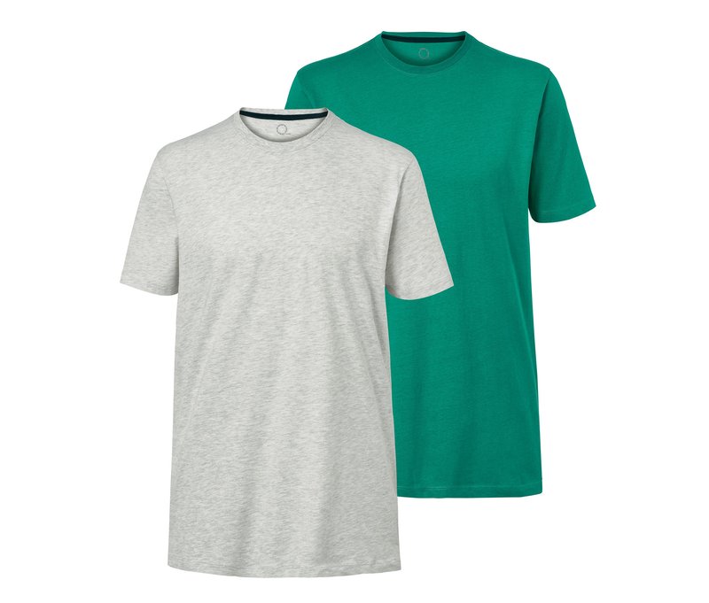 Tchibo - 2 T-Shirts mit Rundhalsausschnitt - Herren - Gr. L - grau