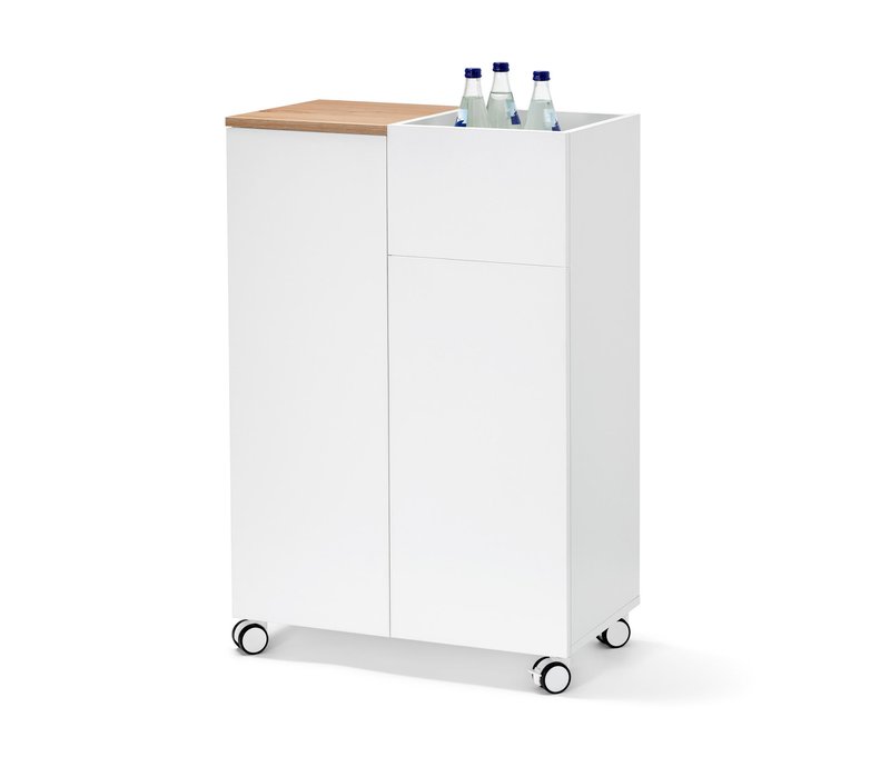 Tchibo - Highboard auf Rollen - 60x35x91cm - braun -